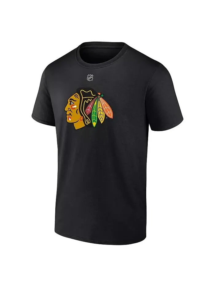Мужская футболка Connor Bedard Black Chicago Blackhawks 2023 NHL Draft Authentic Stack с именем и — изображение 3 из 3