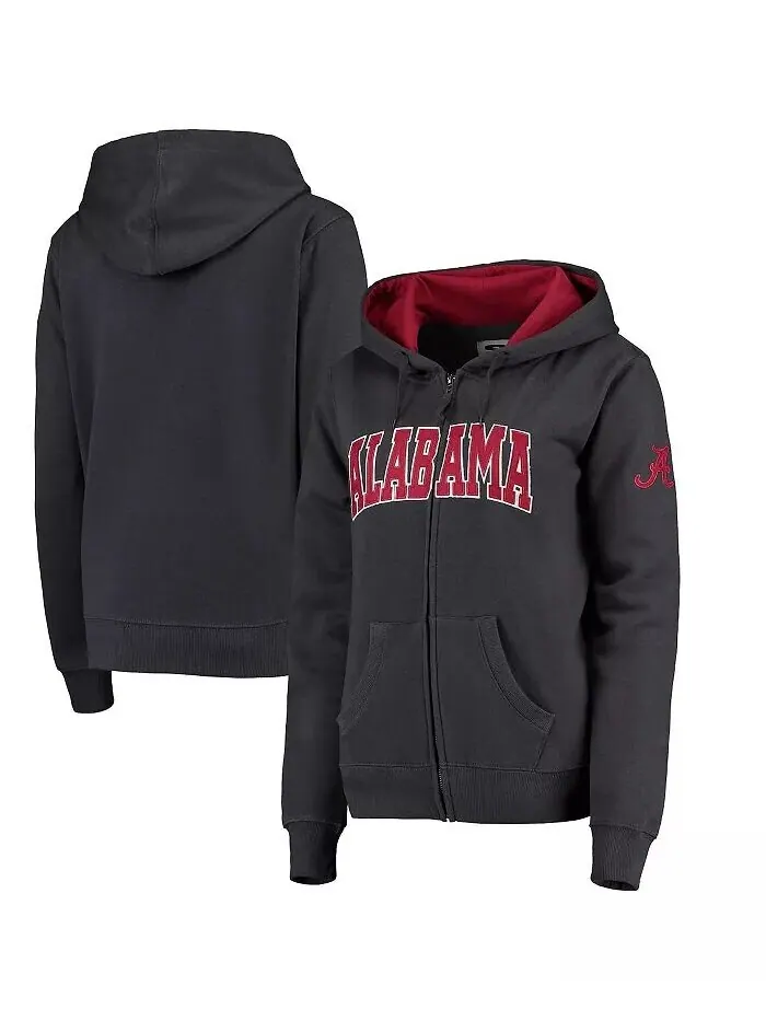 Женская худи Stadium Athletic Alabama Crimson Tide с арочным именем и молнией во всю длину Colosseum — изображение 1 из 4