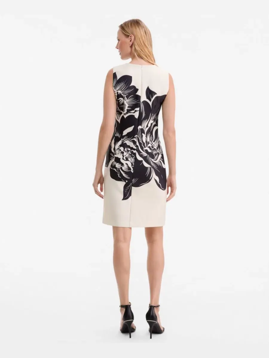 Платье-футляр с принтом Anne Klein — изображение 4 из 6, белый/черный