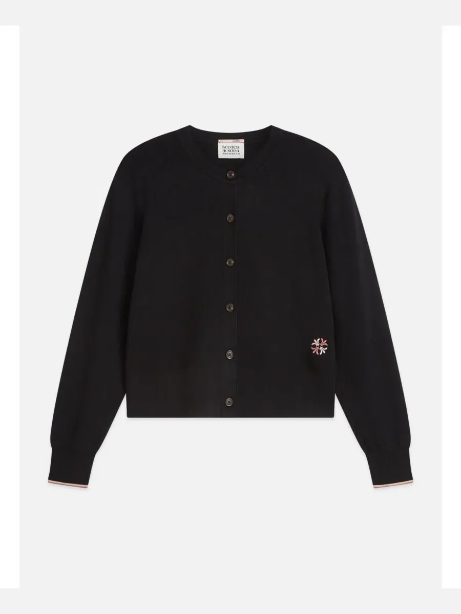 Кардиган женский укороченный свободного кроя Scotch & Soda — изображение 3 из 5, серый