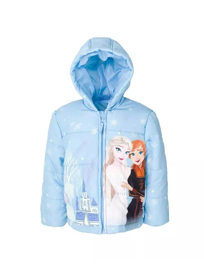 Пуховик на молнии Frozen для девочек до (2–7–8 лет) Disney — изображение 1 из 4, синий