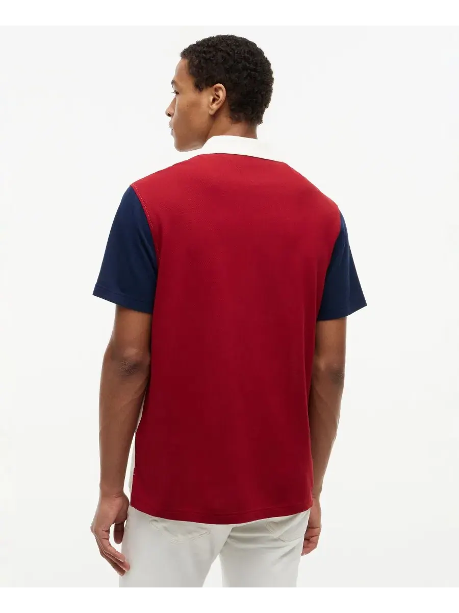 Мужское поло классического кроя с цветными вставками Tommy Hilfiger — изображение 4 из 4, слоновая кость