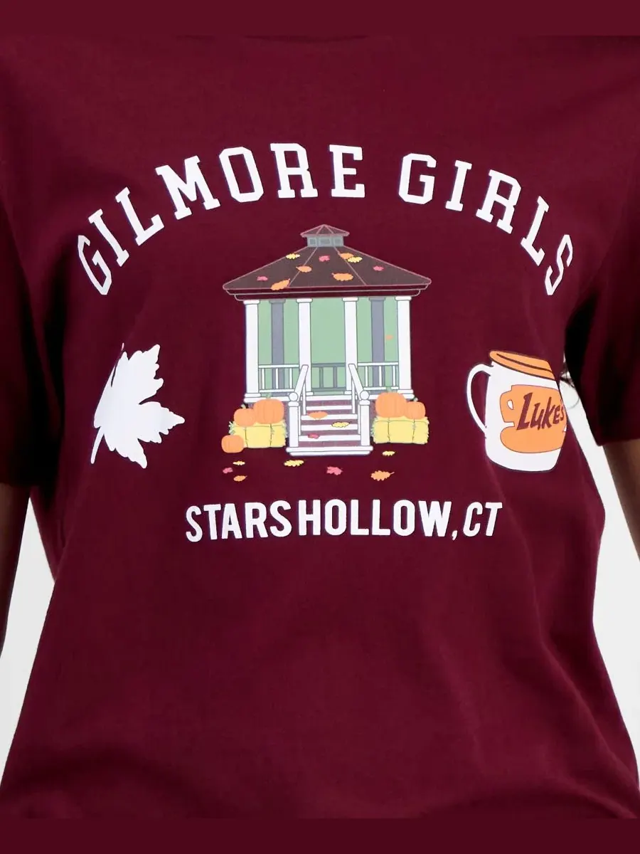 Футболка с графическим принтом Gilmore Girls Grayson Threads, The Label — изображение 3 из 4, винный