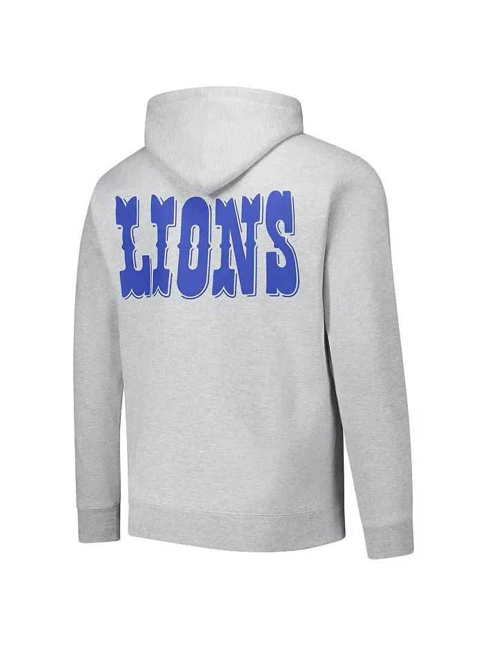 Мужская толстовка с капюшоном и принтом Calvin Johnson Detroit Lions Hall of Fame — изображение 2 из 3, серый