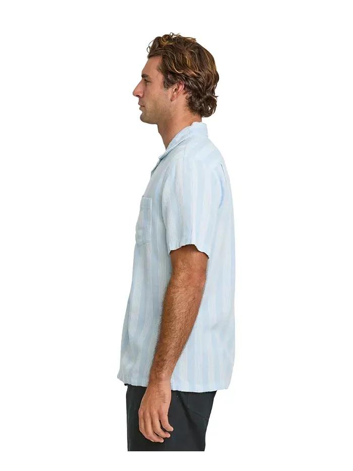 Мужская рубашка с коротким рукавом Nightfall Island Quiksilver — изображение 3 из 7, голубой