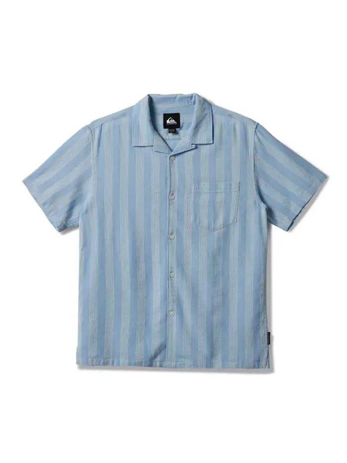 Мужская рубашка с коротким рукавом Nightfall Island Quiksilver — изображение 6 из 7, голубой
