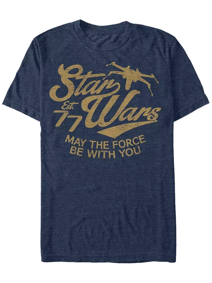 Футболка мужская Star Wars Classic May The Force Be With You с коротким рукавом Fifth Sun — изображение 1 из 1, темно-синий