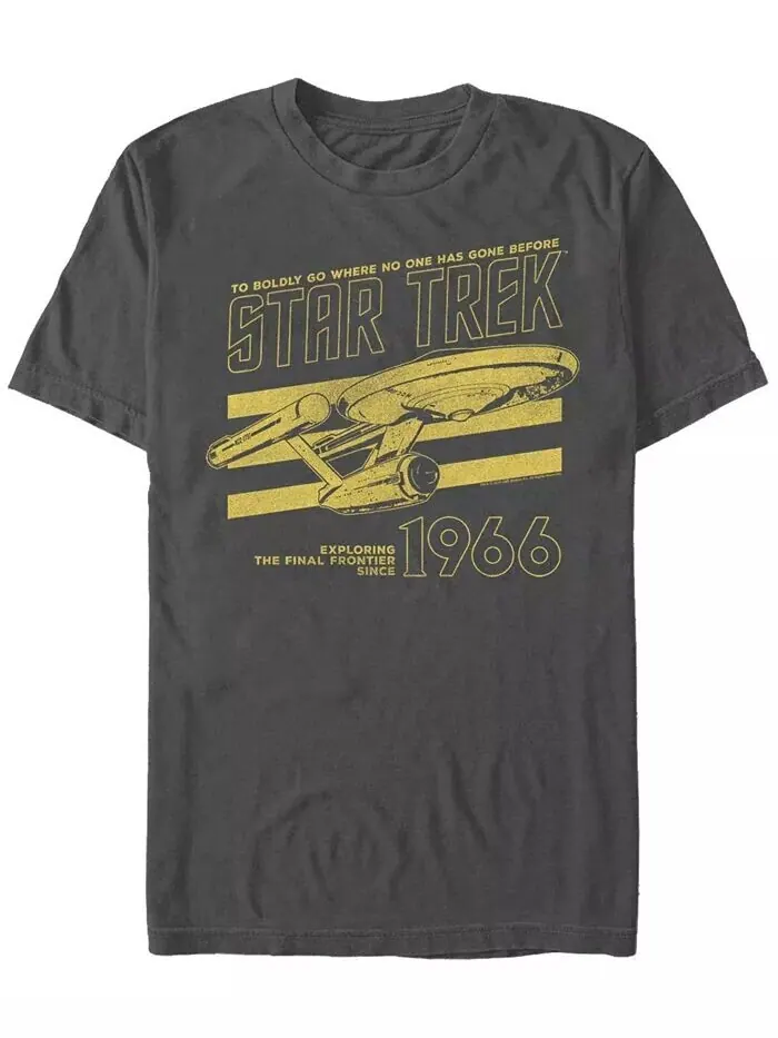 Мужская футболка Star Trek the Original Series Old Yellow 1966 с коротким рукавом Fifth Sun — изображение 1 из 1, темно-серый