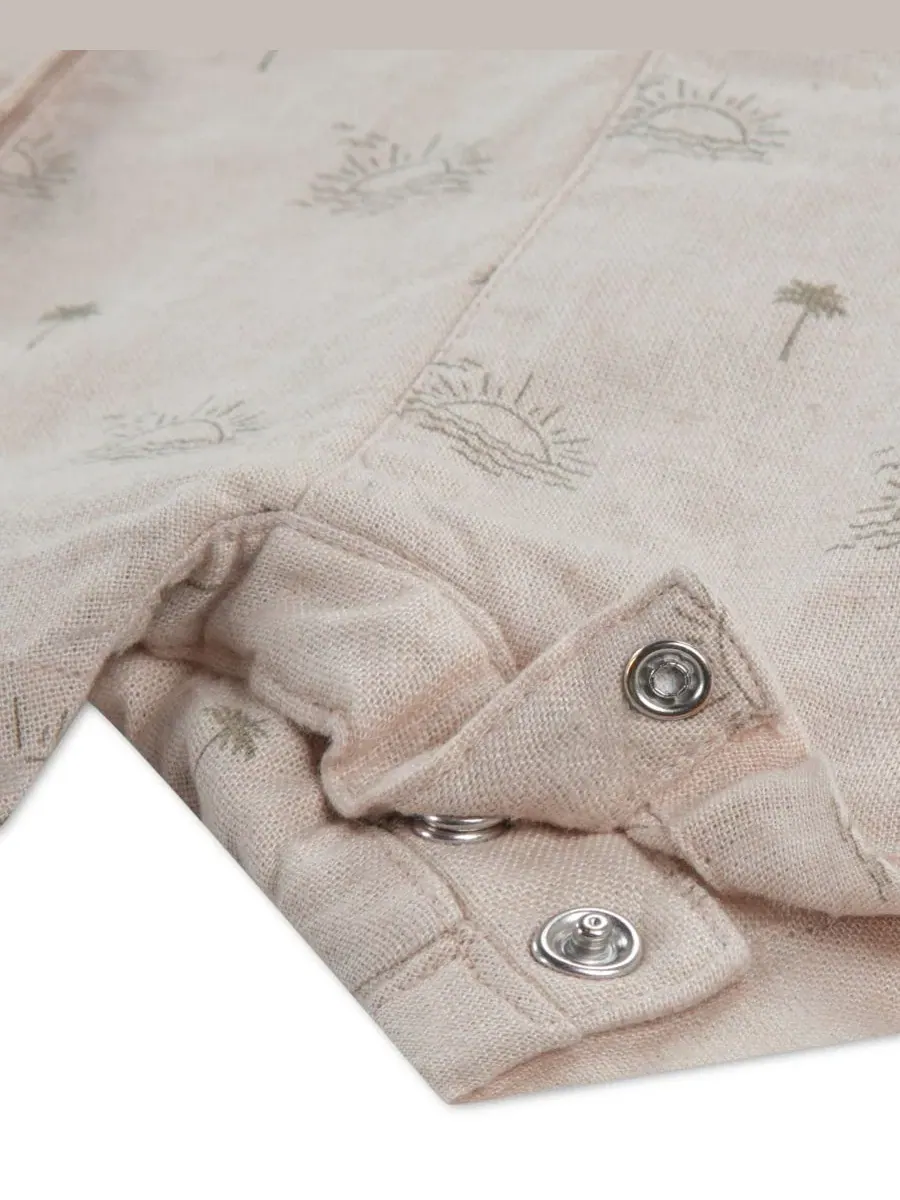 Детский комбинезон-карго с коротким рукавом для мальчиков Abercrombie Kids — изображение 3 из 4, бежевый
