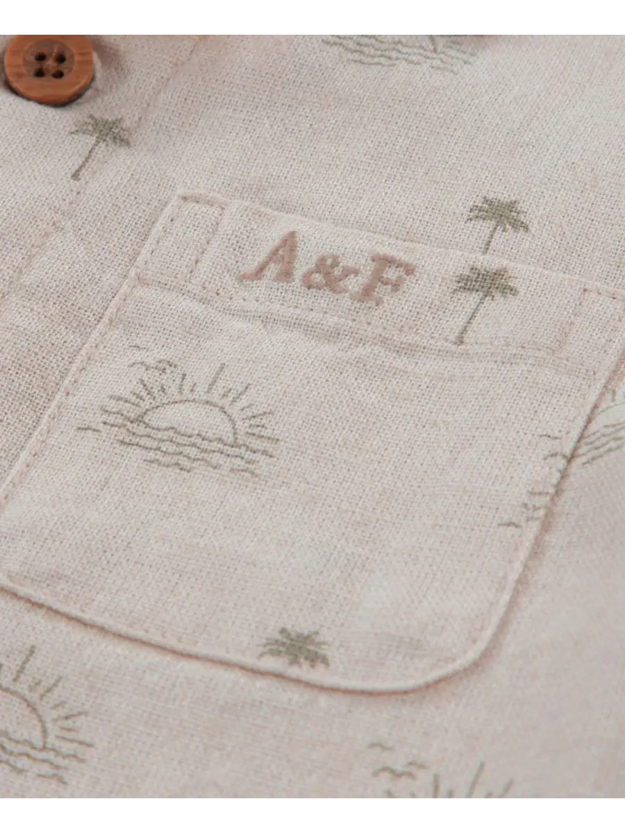 Детский комбинезон-карго с коротким рукавом для мальчиков Abercrombie Kids — изображение 4 из 4, бежевый