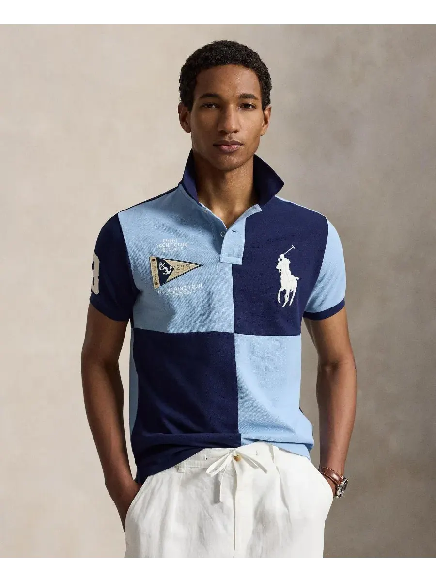 Мужская приталенная сетчатая рубашка-поло Big Pony Polo Ralph Lauren