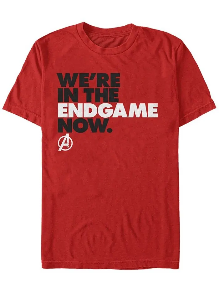 Мужская футболка Marvel Avengers Endgame «Мы сейчас в игре», футболка с коротким рукавом Fifth Sun — изображение 1 из 1