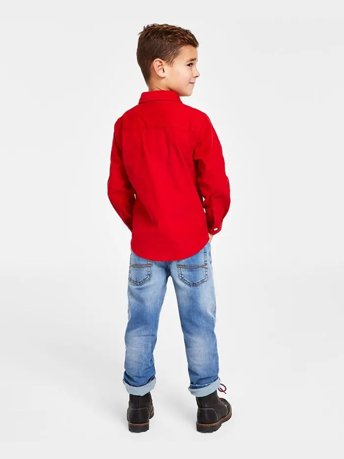 Вельветовая рубашка для маленьких мальчиков Tommy Hilfiger — изображение 2 из 2, синий