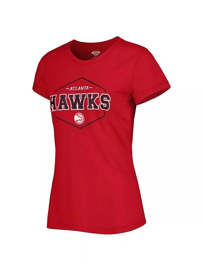 Женская красно-черная футболка с логотипом Atlanta Hawks и пижамные штаны для сна Concepts Sport — изображение 4 из 4