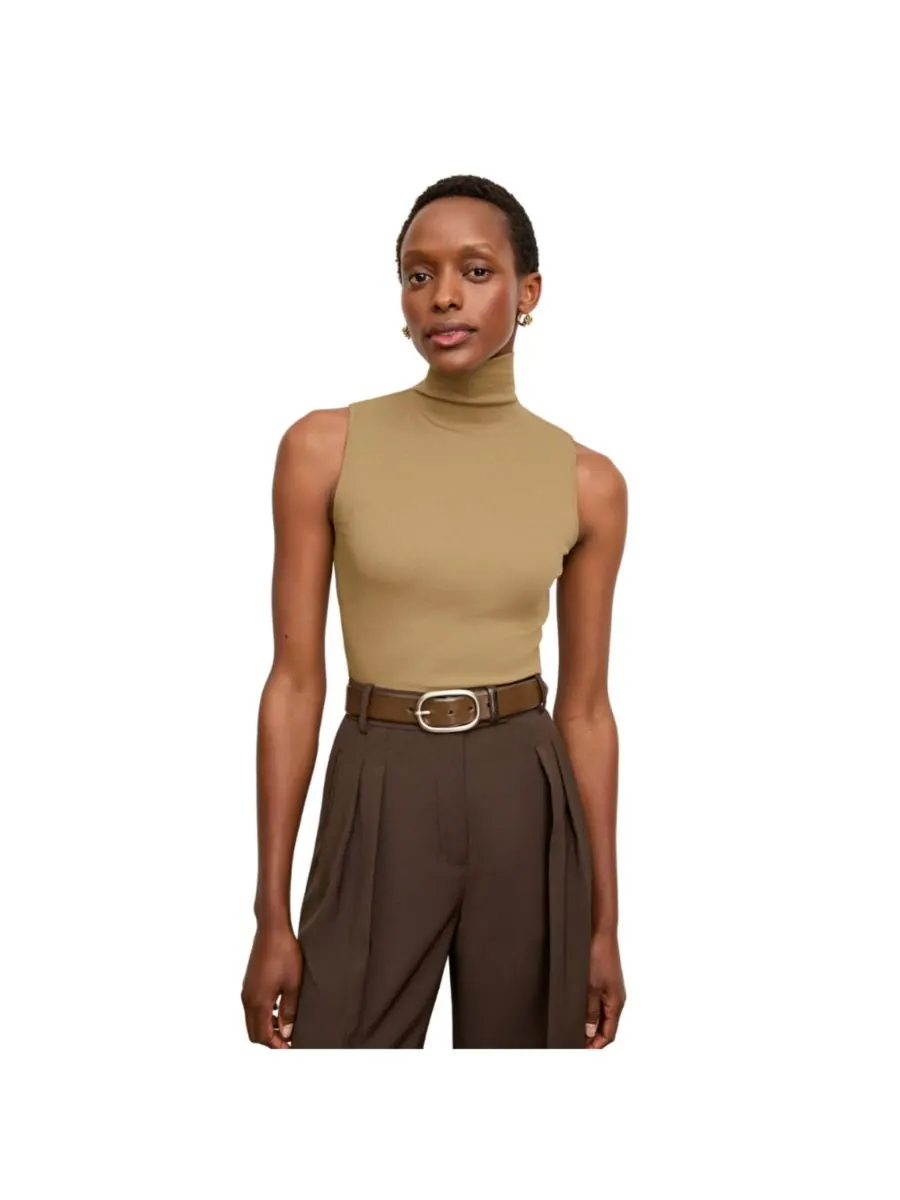Женская майка Jett Tank - из органического ребристого хлопка пима MMLaFleur — коричневый
