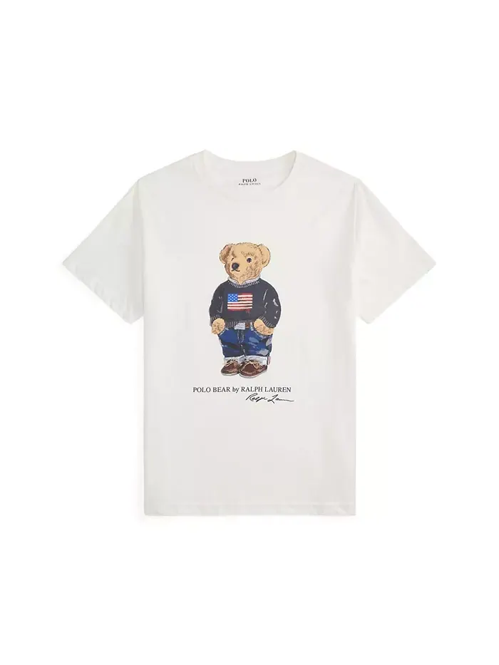 Футболка с медведем Polo для малышей и мальчиков Polo Ralph Lauren — изображение 1 из 2, белый