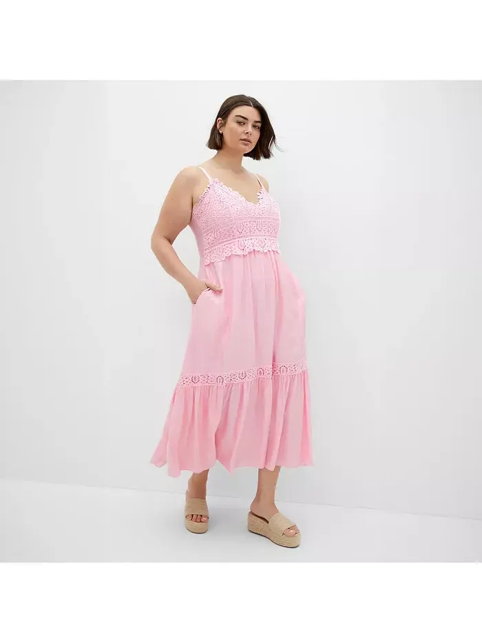 Женское платье макси Brielle CITY CHIC — изображение 3 из 5, розовый