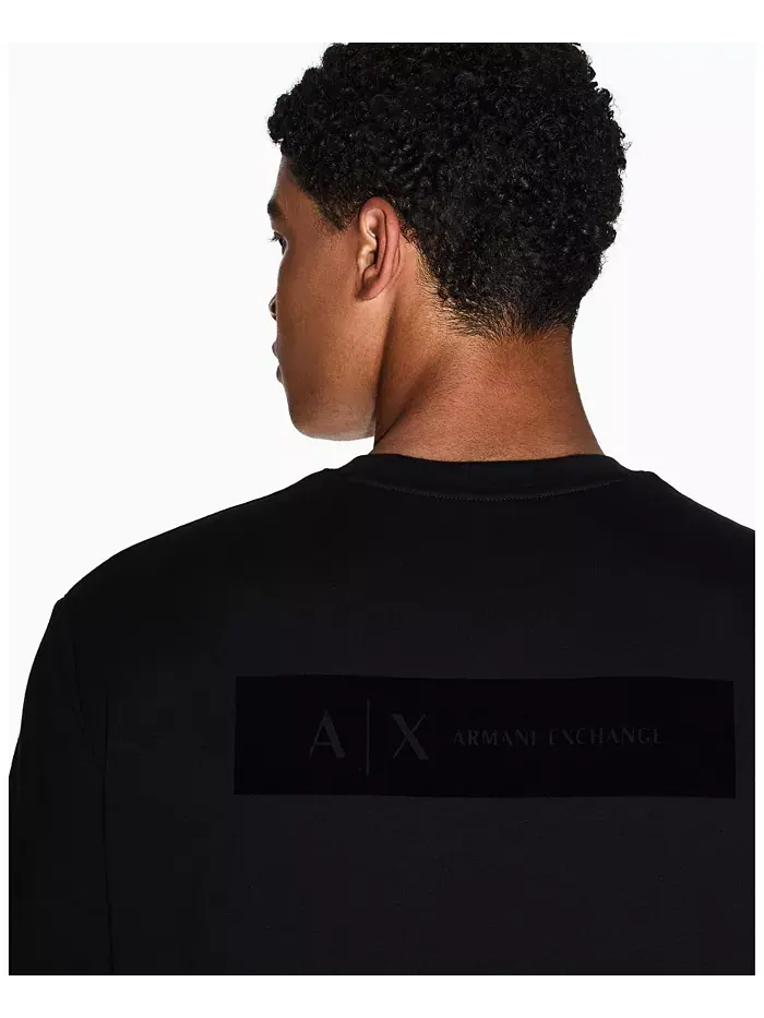 Мужская футболка с принтом спереди и сзади A|X Armani Exchange — изображение 4 из 5, черный