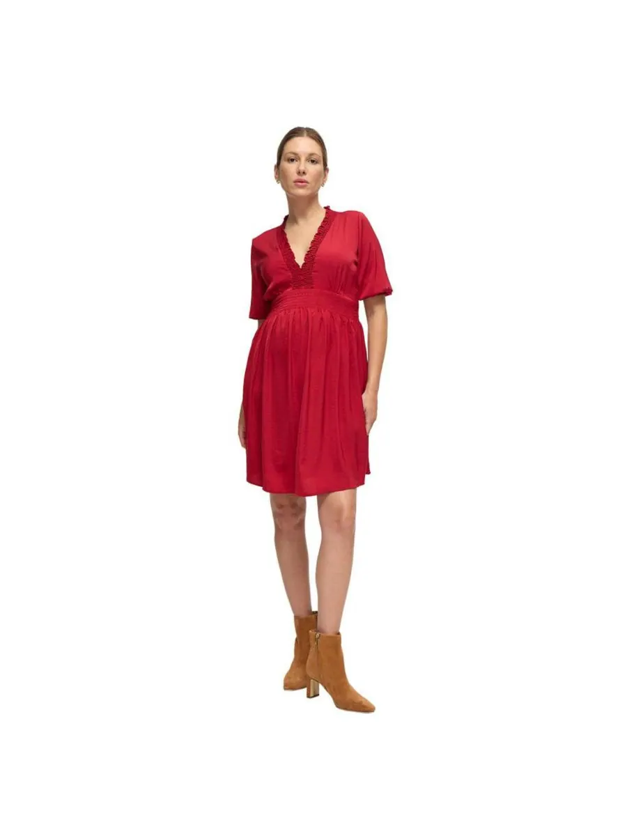 Короткое платье для беременных с глубоким V-образным вырезом Ingrid + Isabel — красный