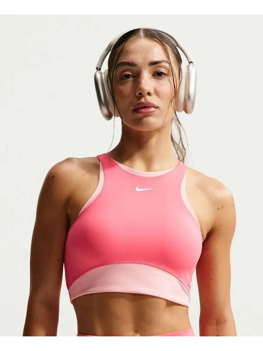 Женский спортивный бюстгальтер средней поддержки с подкладкой Nike — изображение 1 из 6, белый