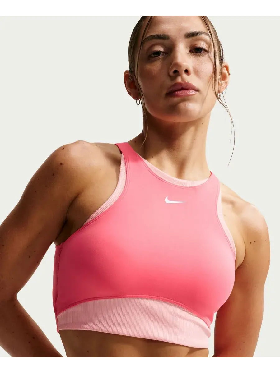 Женский спортивный бюстгальтер средней поддержки с подкладкой Nike — изображение 3 из 6, белый