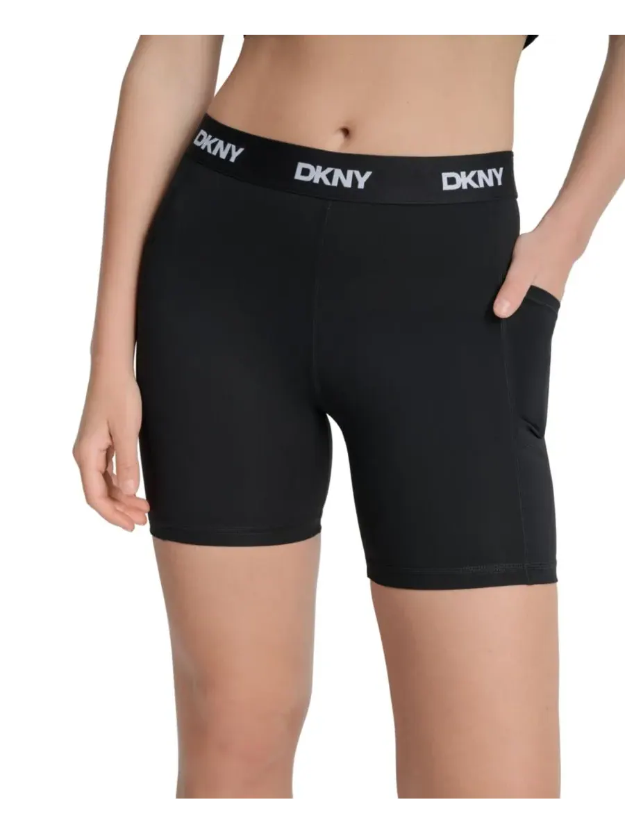 Женские компрессионные велосипедные шорты Balance Super High-Rise 6 DKNY — изображение 3 из 7, черный