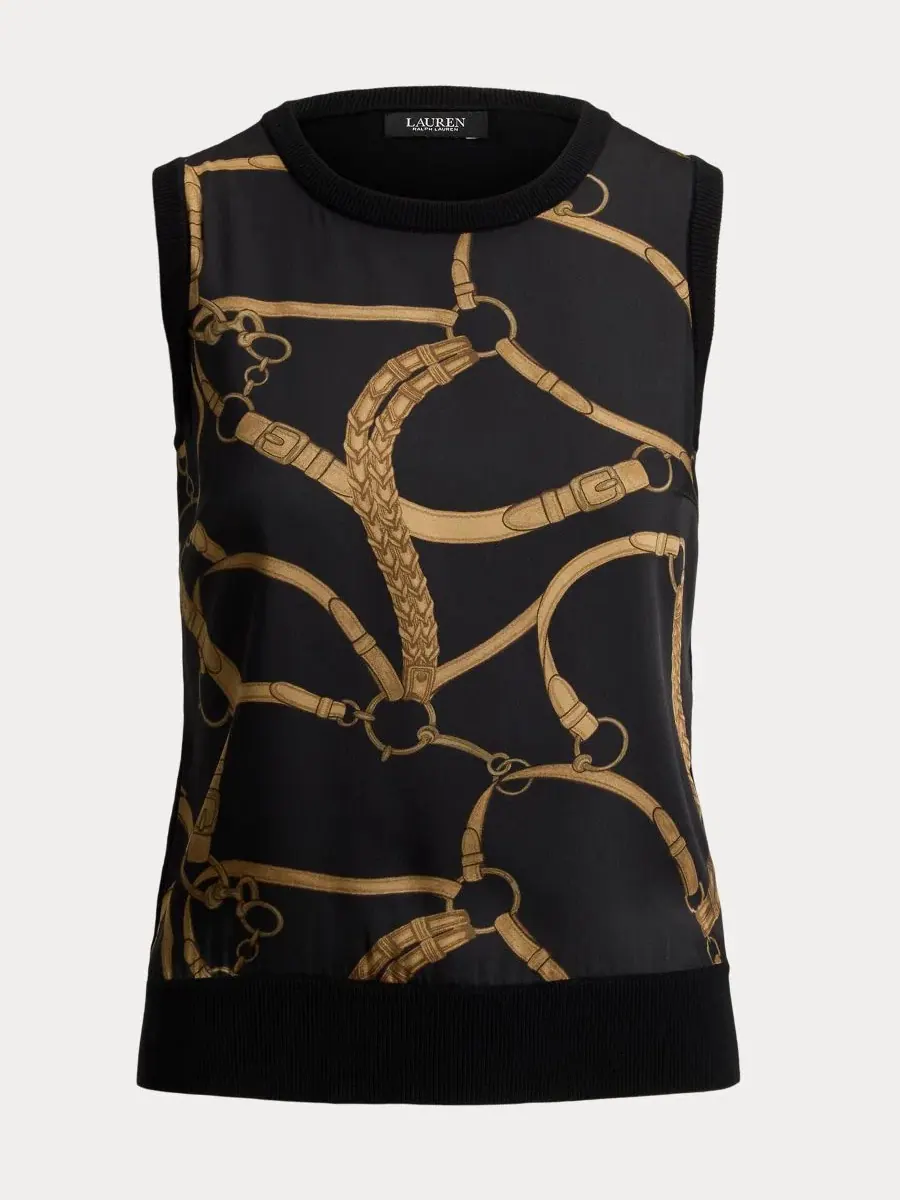 Свитер без рукавов с принтом Belting Print Lauren Ralph Lauren — изображение 5 из 7, черный мульти