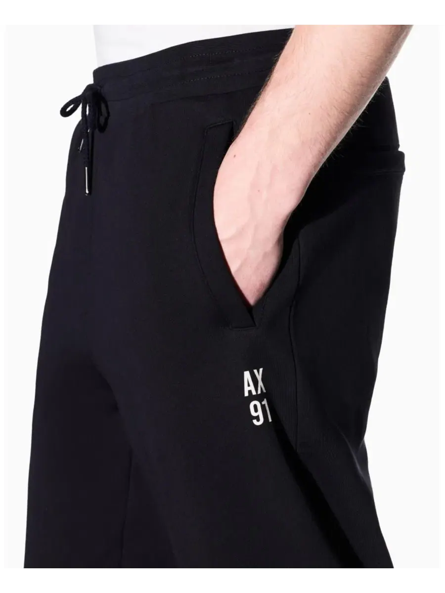 Мужские флисовые спортивные брюки 91 A|X Armani Exchange — изображение 4 из 5, глубокий темно-синий