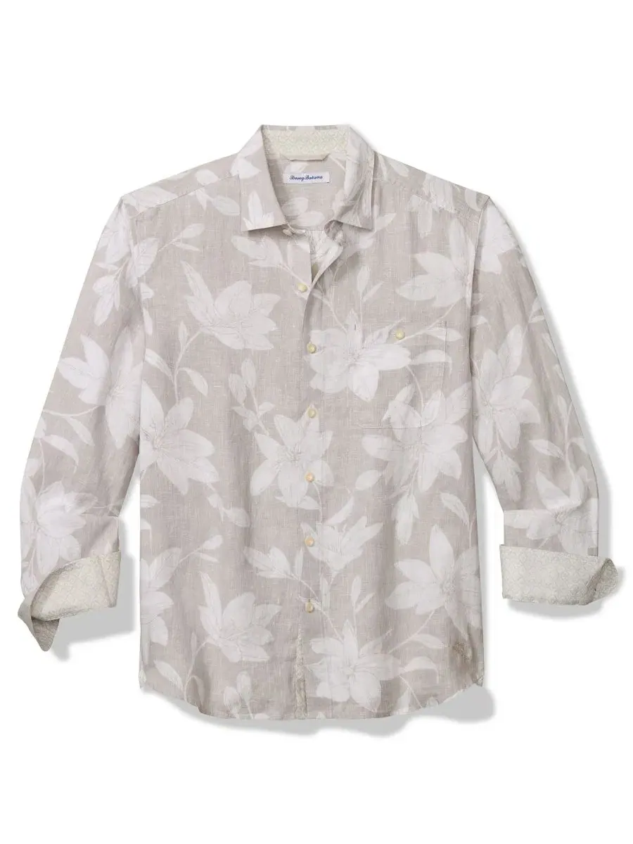 Рубашка из хлопка с длинным рукавом и принтом Tommy Bahama — изображение 3 из 4, морель