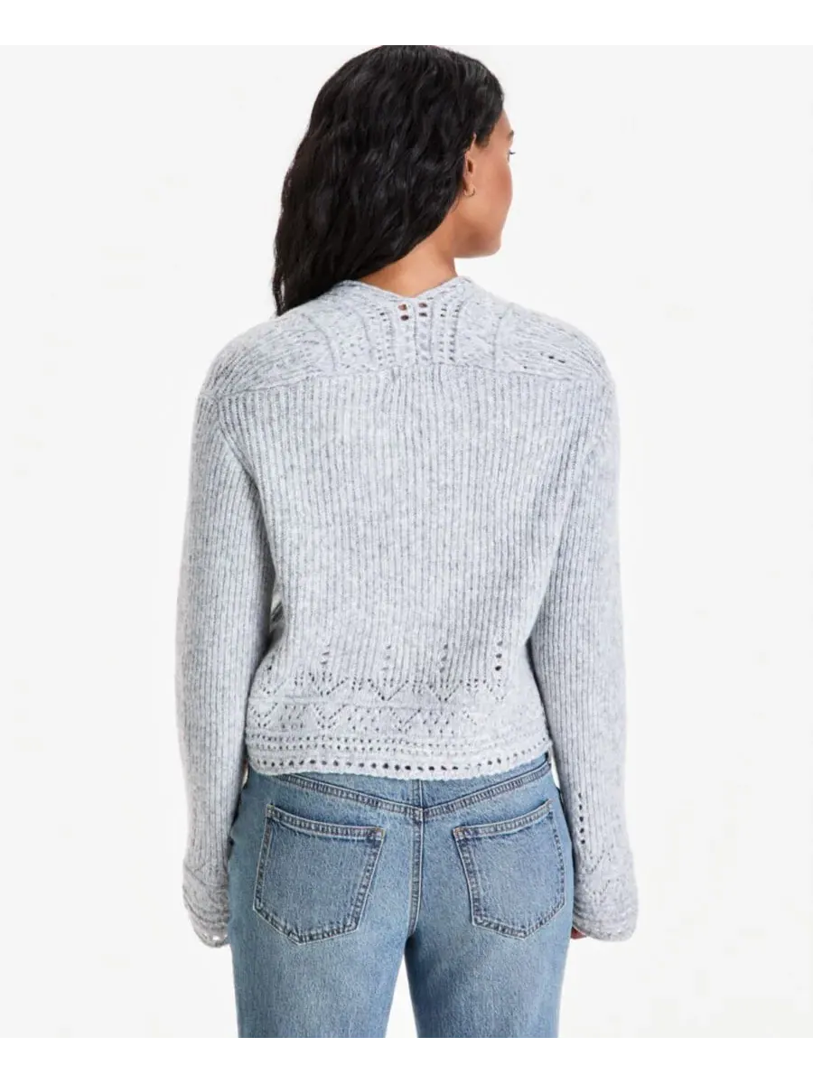 Кардиган с бантом спереди, модель Petite Pointelle Front-Tie And Now This — изображение 3 из 3, серый