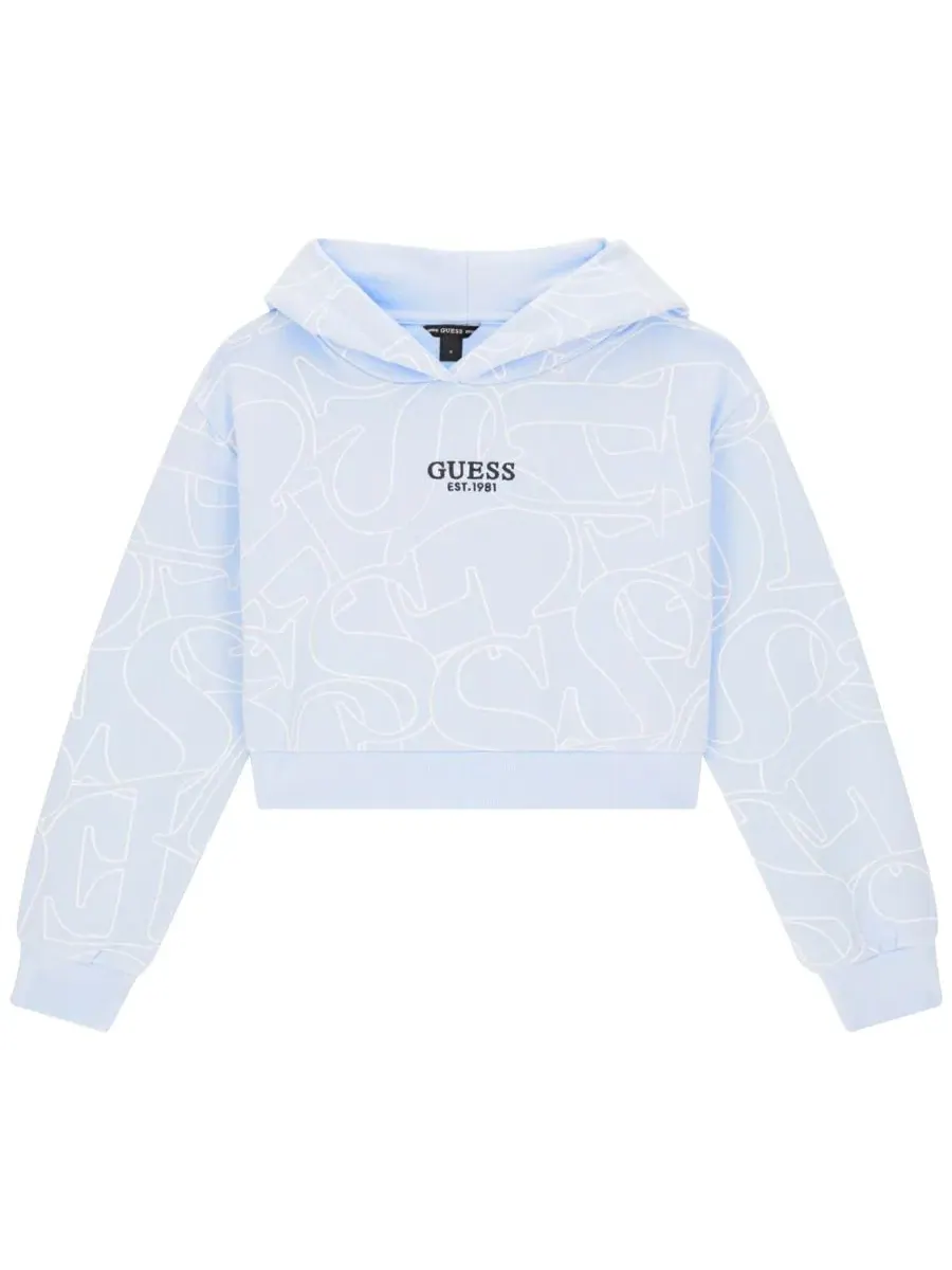 Худи с принтом и вышивкой GUESS — изображение 1 из 3, синий