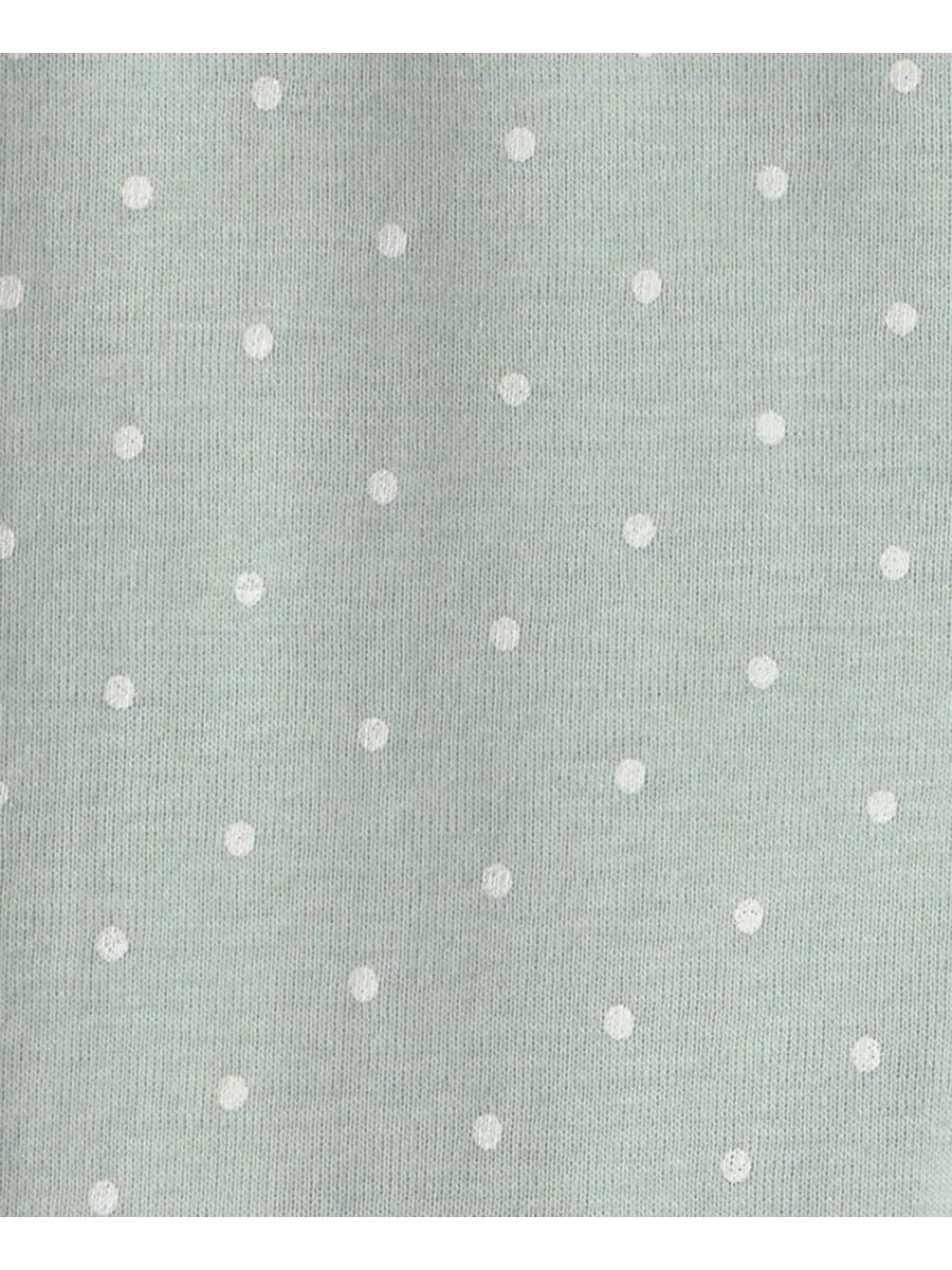 Комплект пижам хлопковый с длинным рукавом Carter's — изображение 4 из 5, зеленый/кремовый