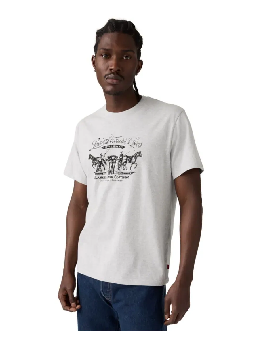 Футболка с коротким рукавом и принтом Signature Graphic Levi's — изображение 2 из 5, серый
