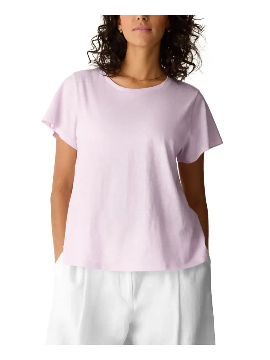Футболка с коротким рукавом-крылышко Eileen Fisher — изображение 1 из 4, розовый