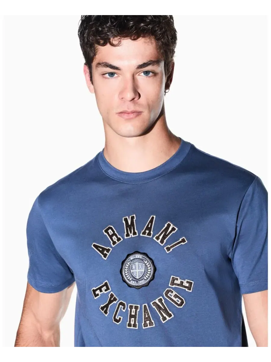 Футболка с длинным рукавом, с принтом A|X Armani Exchange — изображение 7 из 7, винтажный индиго