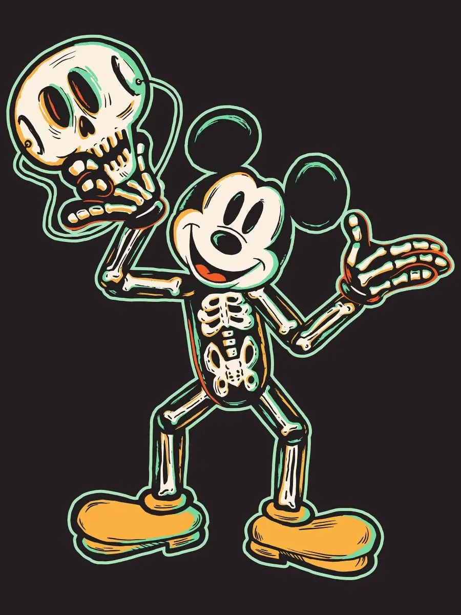 Футболка с длинным рукавом Mickey Mouse Halloween Hybrid Apparel — изображение 3 из 3, черный