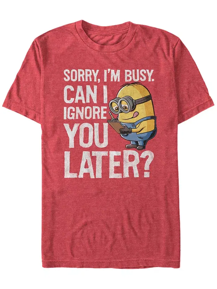 Футболка мужская Minions "Can I Ignore You Later" с коротким рукавом Fifth Sun — изображение 1 из 1, красный