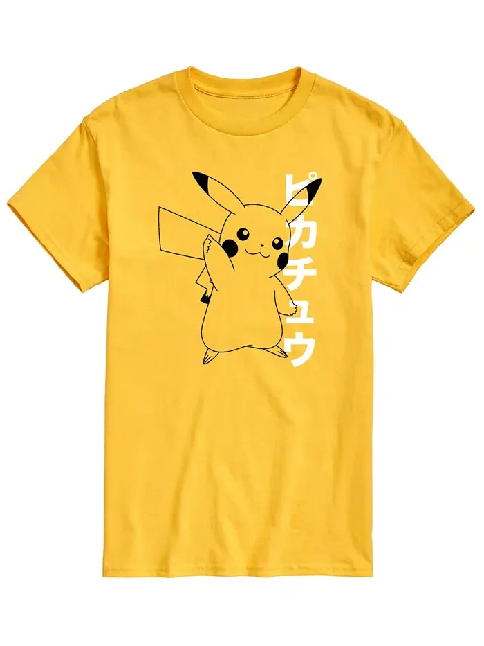 Мужская футболка Pokemon Pika Kanji Graphic AIRWAVES — изображение 1 из 2, желтый