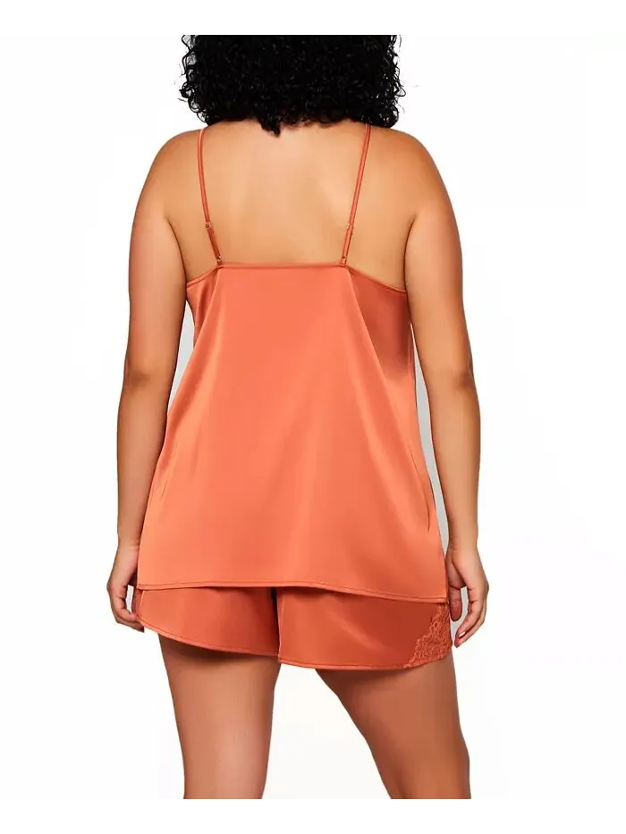 Комплект нижнего белья Constance Plus Size из двух предметов: топ-топ и шорты из эластичного атласа — изображение 2 из 2