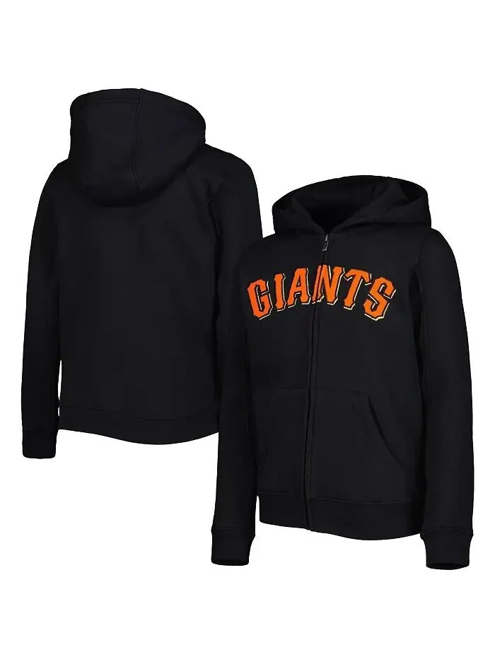Черная флисовая толстовка с молнией во всю длину и надписью Big Boys San Francisco Giants Outerstuff — изображение 1 из 2