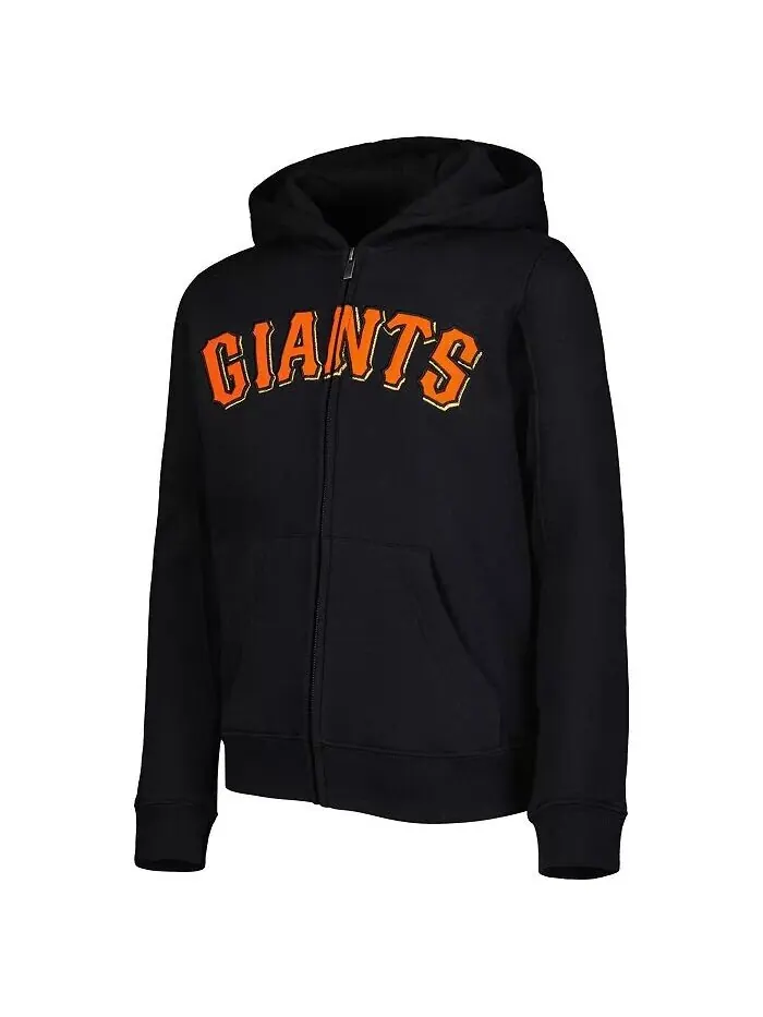 Черная флисовая толстовка с молнией во всю длину и надписью Big Boys San Francisco Giants Outerstuff — изображение 2 из 2