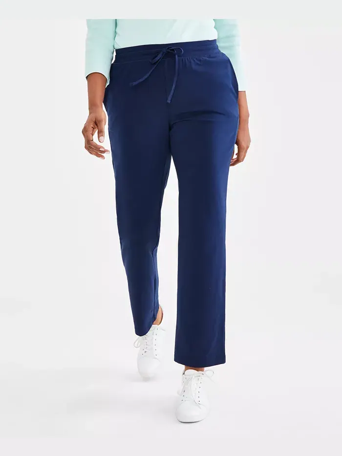 Женские спортивные брюки средней посадки со шнурком на талии, Regular & Petite Style & Co — изображение 1 из 1, синий