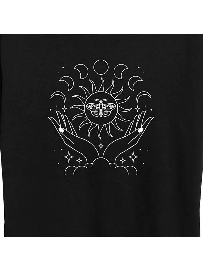 Модная футболка больших размеров с космическим рисунком Hybrid Apparel — изображение 3 из 3, черный