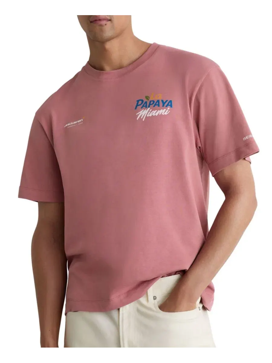 Футболка с принтом La Papaya Miami, бренд REISS — изображение 1 из 5, розовый