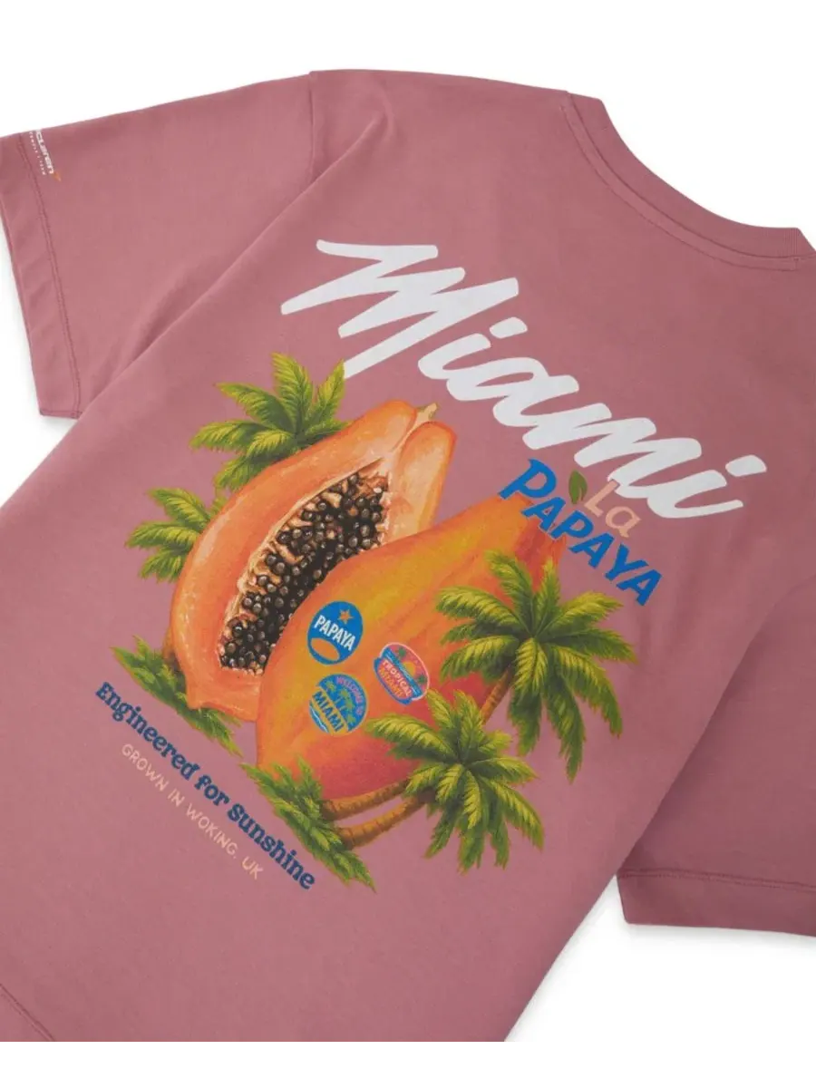 Футболка с принтом La Papaya Miami, бренд REISS — изображение 5 из 5, розовый