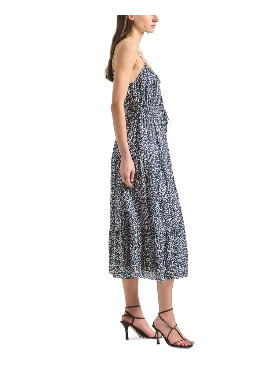 Платье-миди с принтом Abigail Smocked Waist Derek Lam 10 Crosby — изображение 2 из 4, темно-синий