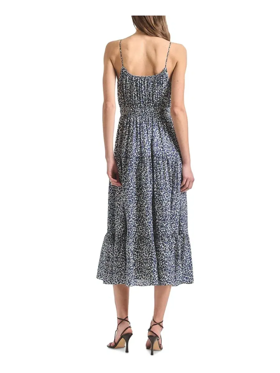 Платье-миди с принтом Abigail Smocked Waist Derek Lam 10 Crosby — изображение 4 из 4, темно-синий