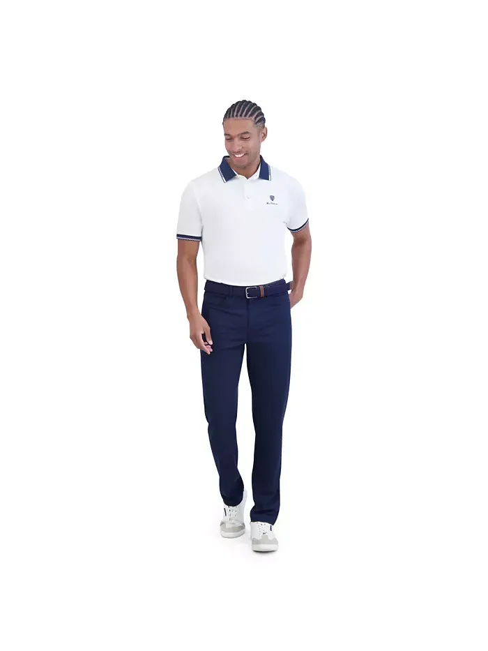 Мужская поло спортивного кроя Checker Rib Tech Pique Ben Sherman — изображение 5 из 5, белый