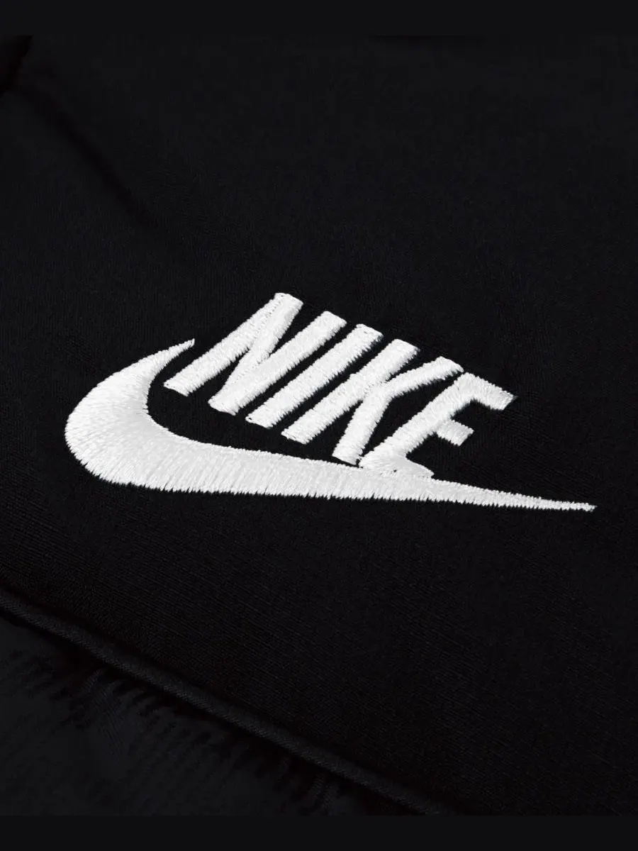 Детский пуховик с капюшоном Jacquard Logo Mixed Media Nike — изображение 3 из 4, черный