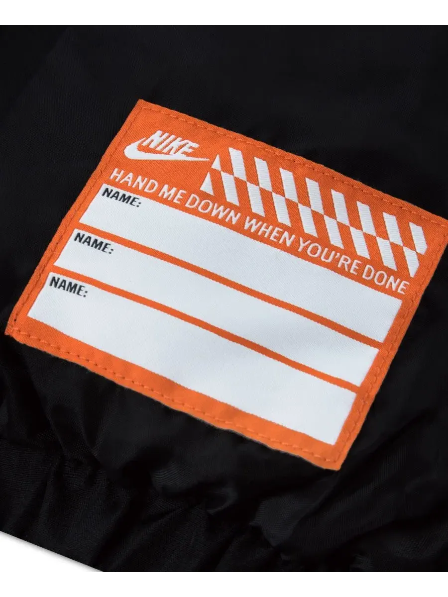 Детский пуховик с капюшоном Jacquard Logo Mixed Media Nike — изображение 4 из 4, черный